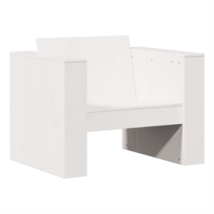vidaXL Medium Solid Pine Wood Garden Sofa Durable in White