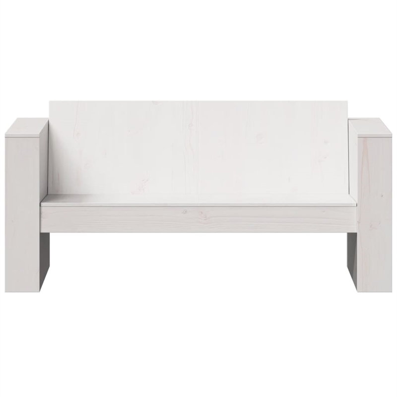 vidaXL Medium Solid Pine Wood Garden Sofa With Multiple Seats in White