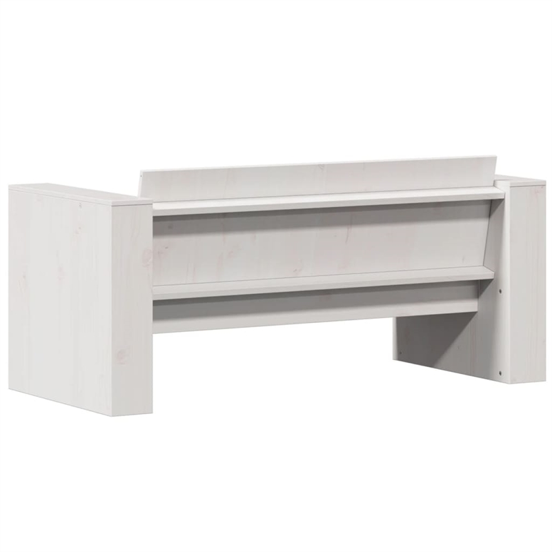 vidaXL Medium Solid Pine Wood Garden Sofa With Multiple Seats in White