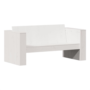 vidaXL Medium Solid Pine Wood Garden Sofa With Multiple Seats in White