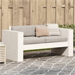 vidaXL Medium Solid Pine Wood Garden Sofa With Multiple Seats in White