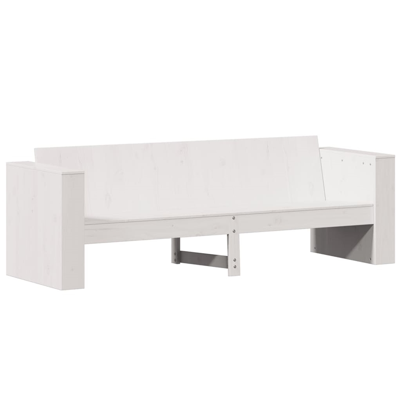 vidaXL 3-Seater Solid Pine Wood Garden Sofa Durable in White