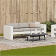 vidaXL 3-Seater Solid Pine Wood Garden Sofa Durable in White