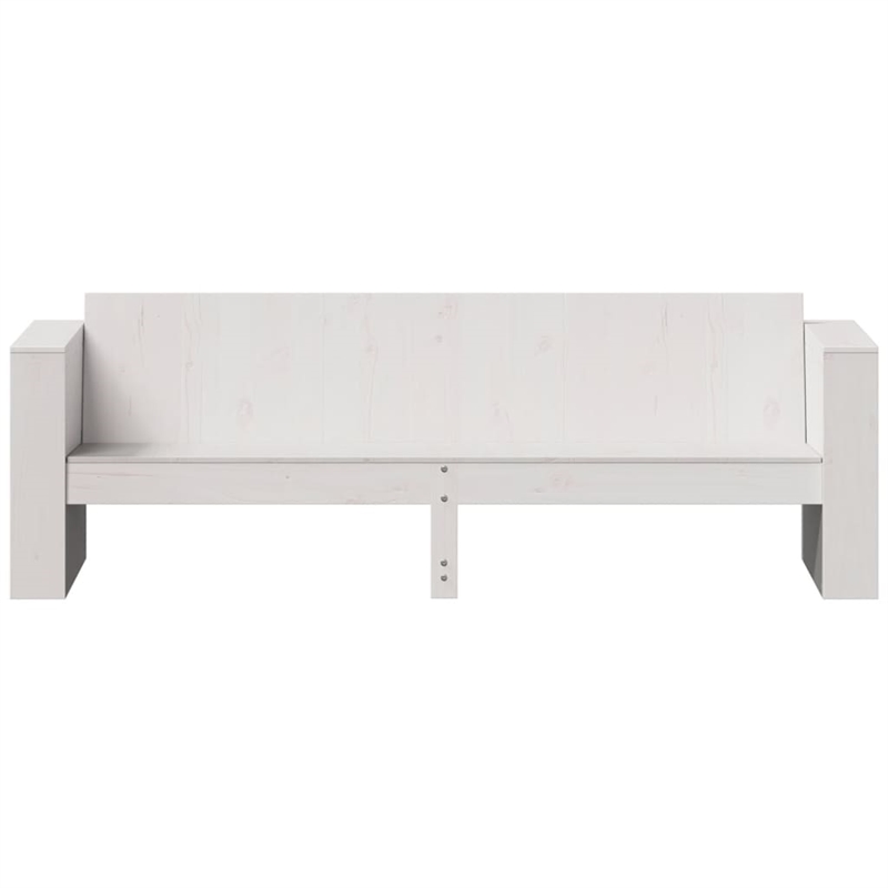 vidaXL 3-Seater Solid Pine Wood Garden Sofa Durable in White