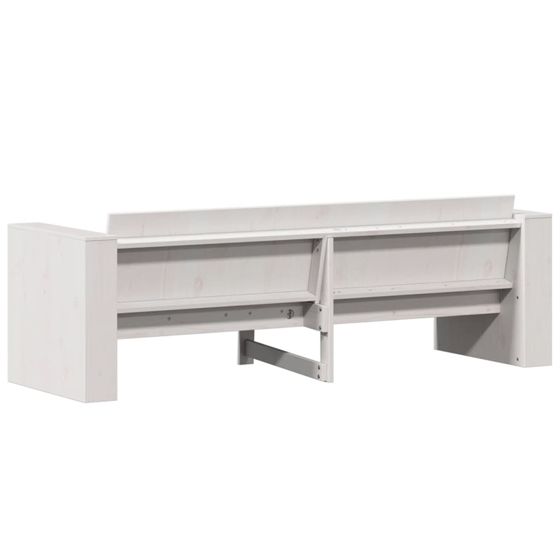 vidaXL 3-Seater Solid Pine Wood Garden Sofa Durable in White