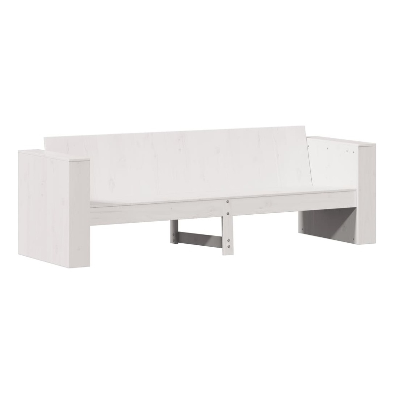 vidaXL 3-Seater Solid Pine Wood Garden Sofa Durable in White