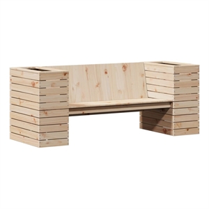 vidaXL Solid Pine Wood Planter Bench in Natural Wood