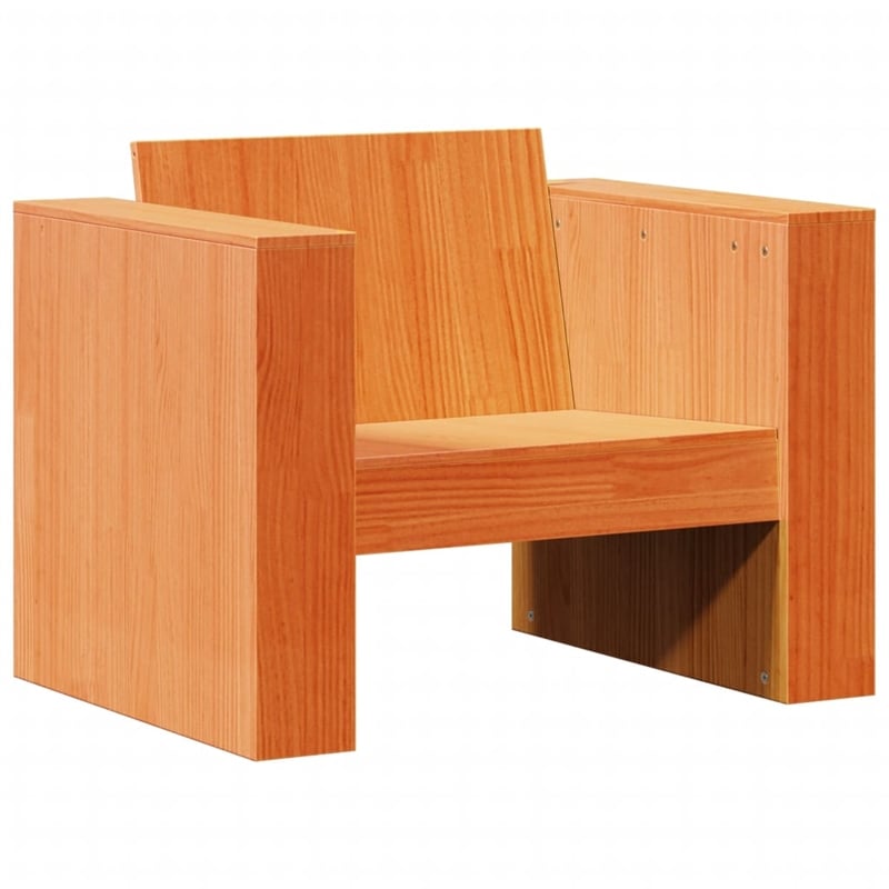 vidaXL Small Solid Pine Wood Garden Sofa Durable in Wax Brown