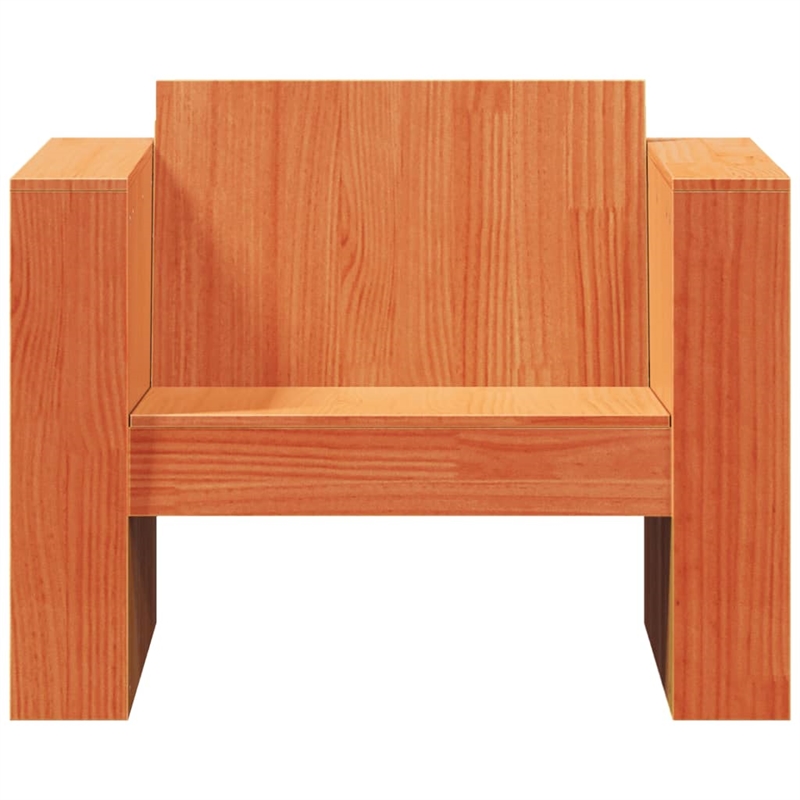 vidaXL Small Solid Pine Wood Garden Sofa Durable in Wax Brown