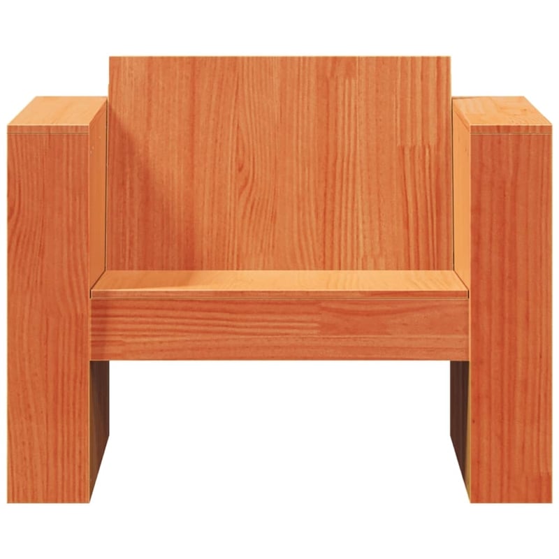 vidaXL Small Solid Pine Wood Garden Sofa Durable in Wax Brown