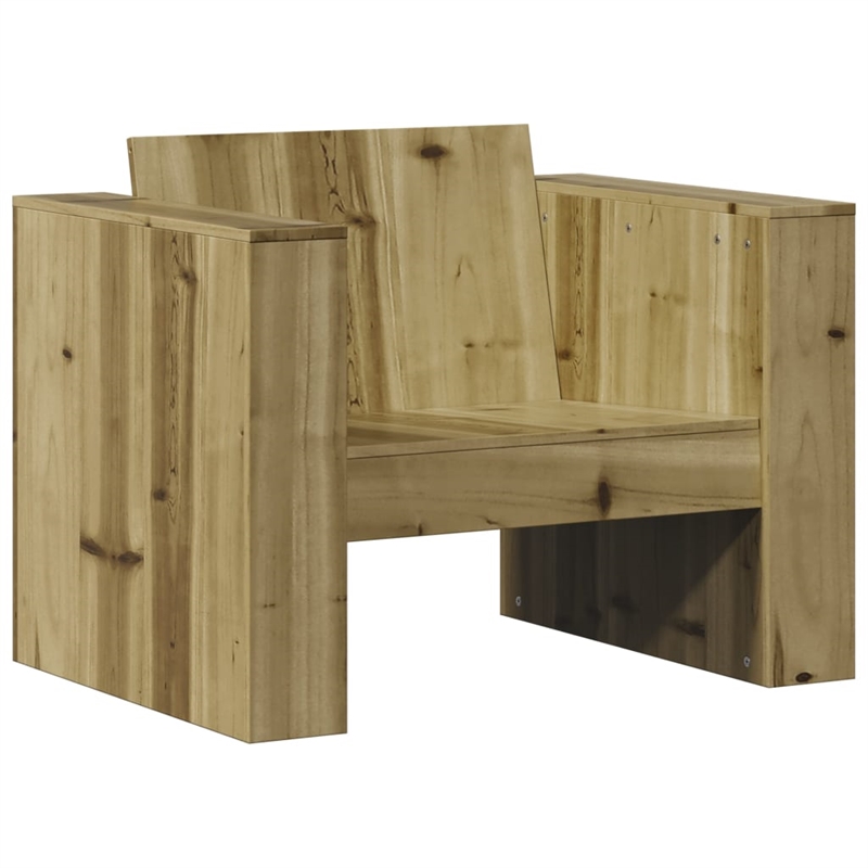 vidaXL Single Treated Pine Wood Garden Sofa Durable in Natural Wood