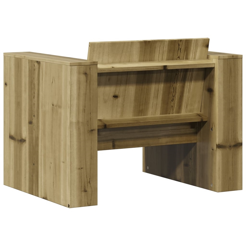 vidaXL Single Treated Pine Wood Garden Sofa Durable in Natural Wood