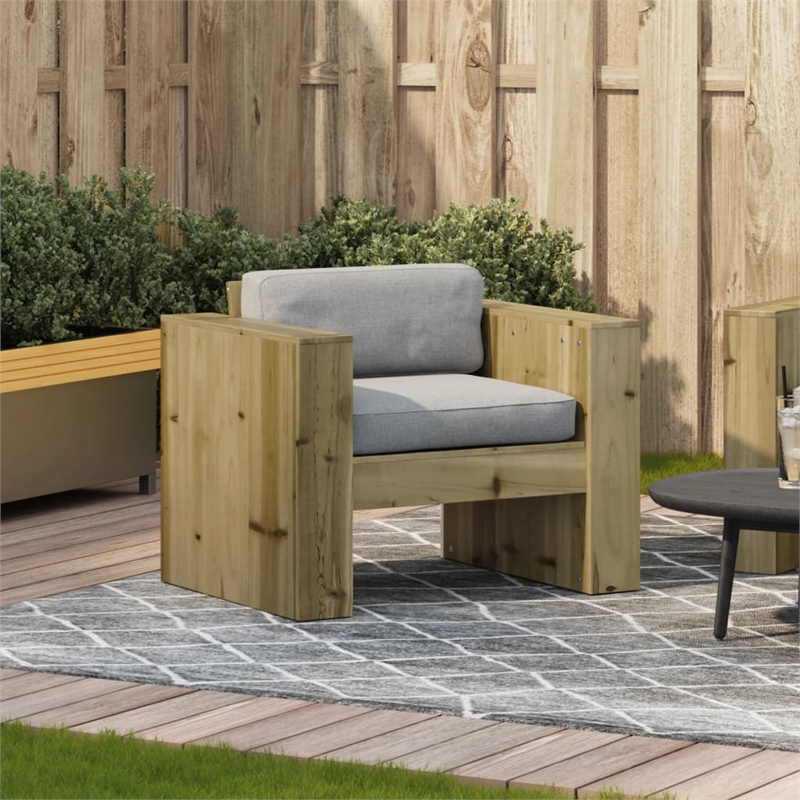 vidaXL Single Treated Pine Wood Garden Sofa Durable in Natural Wood