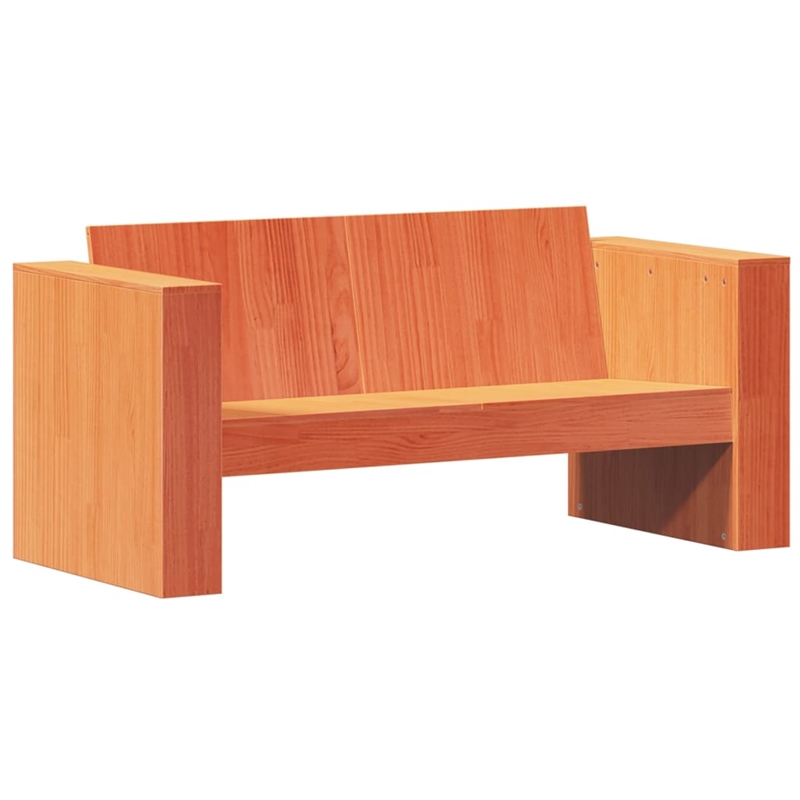 vidaXL 2-Seater Solid Pine Wood Garden Sofa Durable in Wax Brown