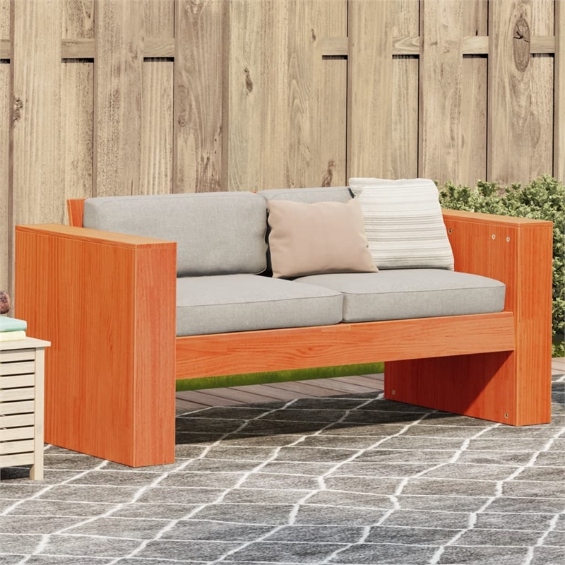 vidaXL 2-Seater Solid Pine Wood Garden Sofa Durable in Wax Brown
