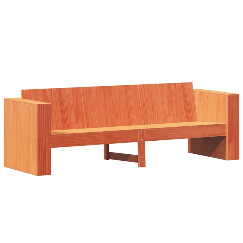 vidaXL 3-Seater Solid Pine Wood Garden Sofa Durable in Wax Brown