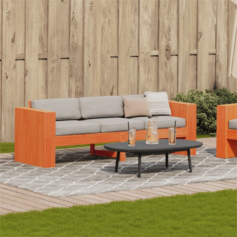 vidaXL 3-Seater Solid Pine Wood Garden Sofa Durable in Wax Brown