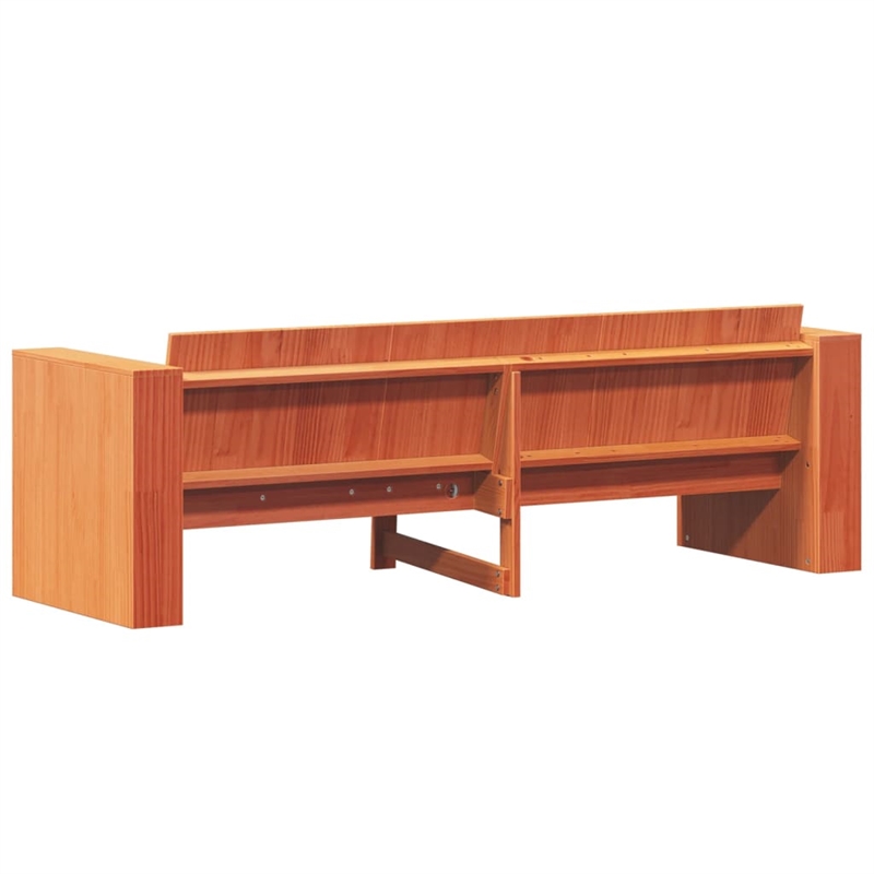 vidaXL 3-Seater Solid Pine Wood Garden Sofa Durable in Wax Brown