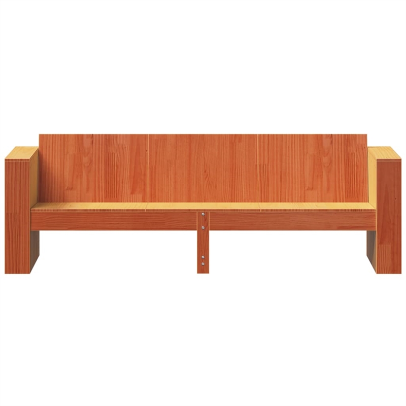 vidaXL 3-Seater Solid Pine Wood Garden Sofa Durable in Wax Brown