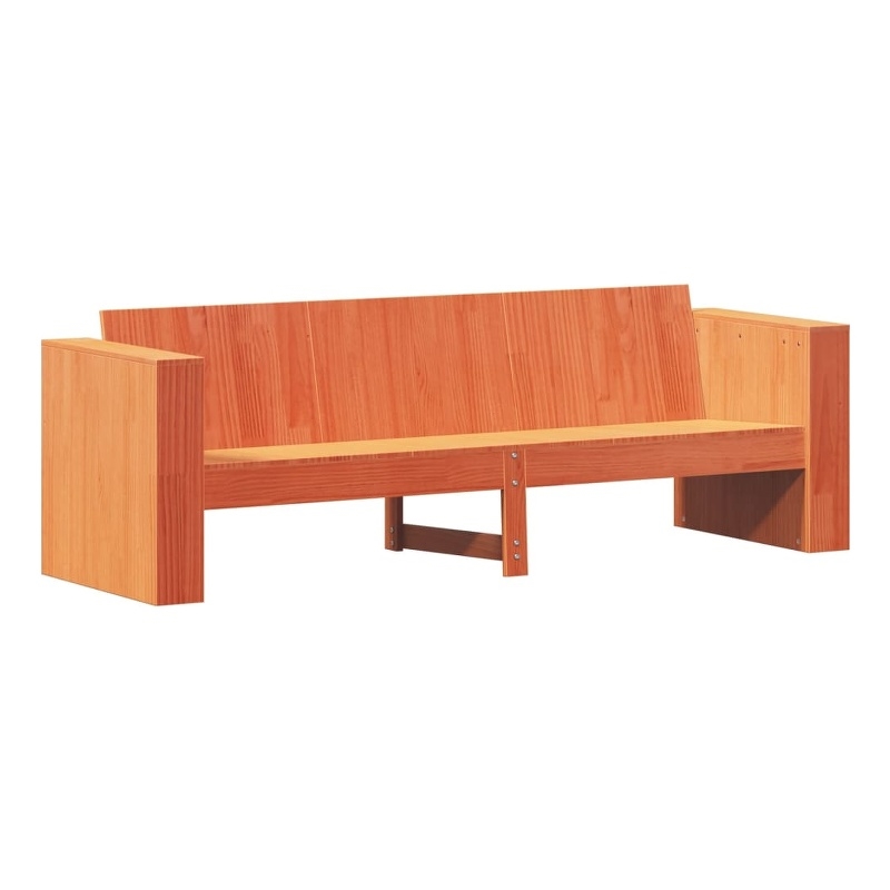 vidaXL 3-Seater Solid Pine Wood Garden Sofa Durable in Wax Brown
