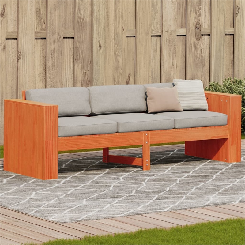 vidaXL 3-Seater Solid Pine Wood Garden Sofa Durable in Wax Brown