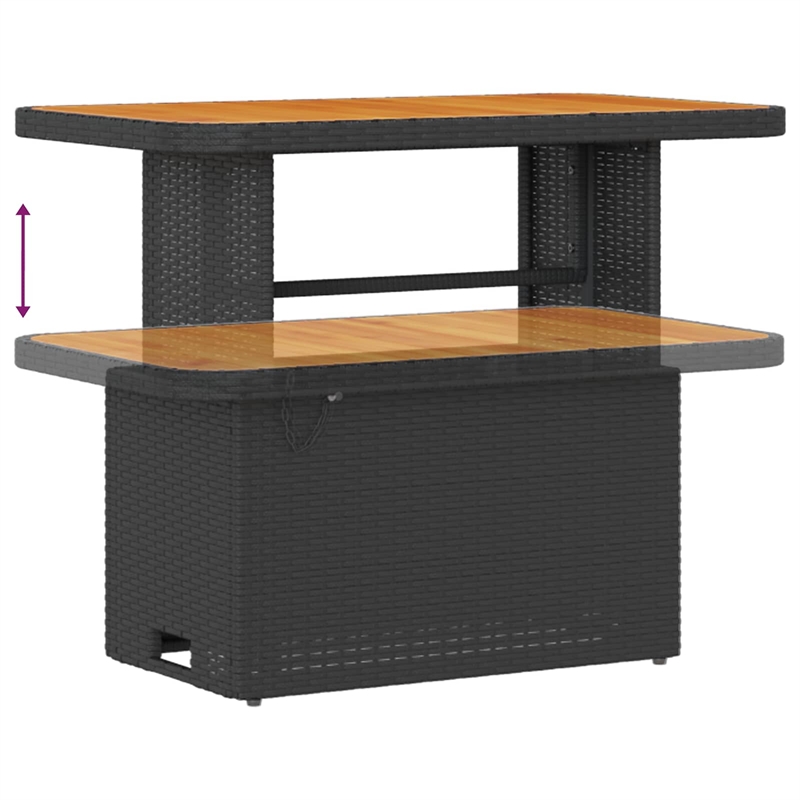 vidaXL 9 Pcs Poly Rattan Garden Sofa Set With Cushions in Black