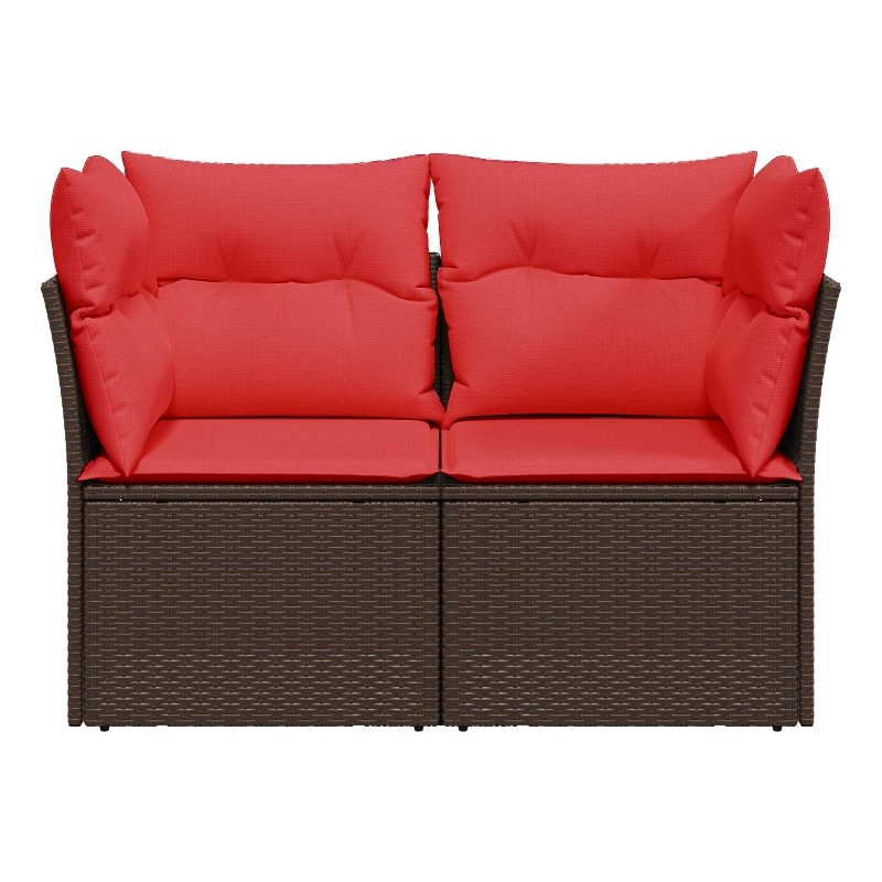 vidaXL Poly Rattan Garden Sofa in Brown