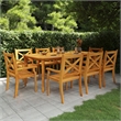 vidaXL Solid Acacia Wood With An Oiled Finish Garden Dining Set in Brown