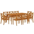 vidaXL Solid Acacia Wood With An Oiled Finish Garden Dining Set in Brown