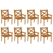 vidaXL Solid Acacia Wood With An Oiled Finish Garden Dining Set in Brown