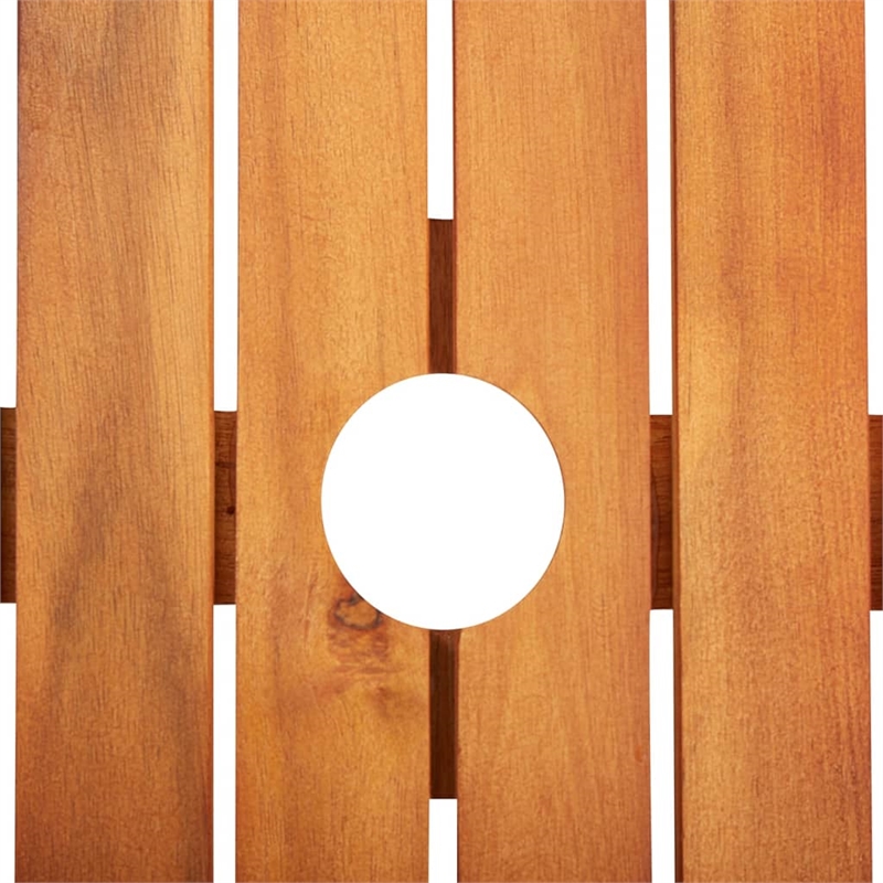 vidaXL Solid Acacia Wood Seats 2 Garden Dining Set in Brown