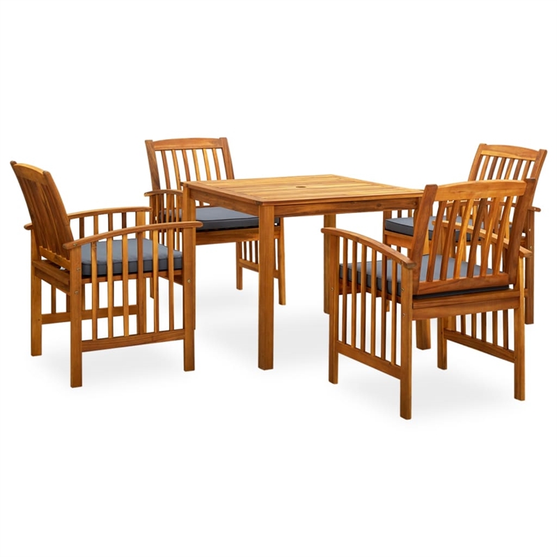 vidaXL Garden Dining Set Acacia Wood Natural Solid Acacia Wood Standard