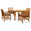 vidaXL Garden Dining Set Acacia Wood Natural Solid Acacia Wood Standard