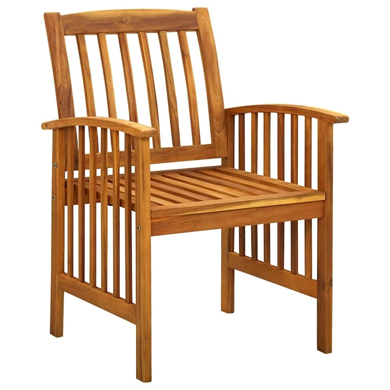 vidaXL Garden Dining Set Cream White Cushions/Natural Acacia Wood