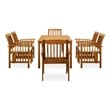 vidaXL Garden Dining Set Cream White Cushions/Natural Acacia Wood