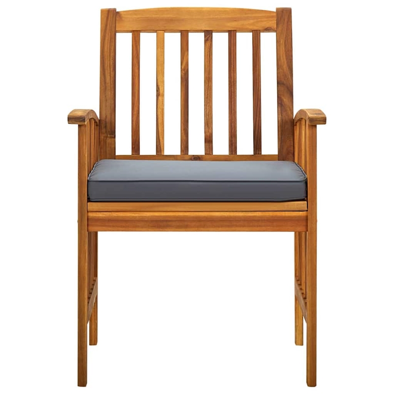 vidaXL Garden Dining Set in Dark Gray Cushion/Natural Wood