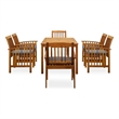 vidaXL Garden Dining Set Natural Wood Finish/Dark Gray Cushions