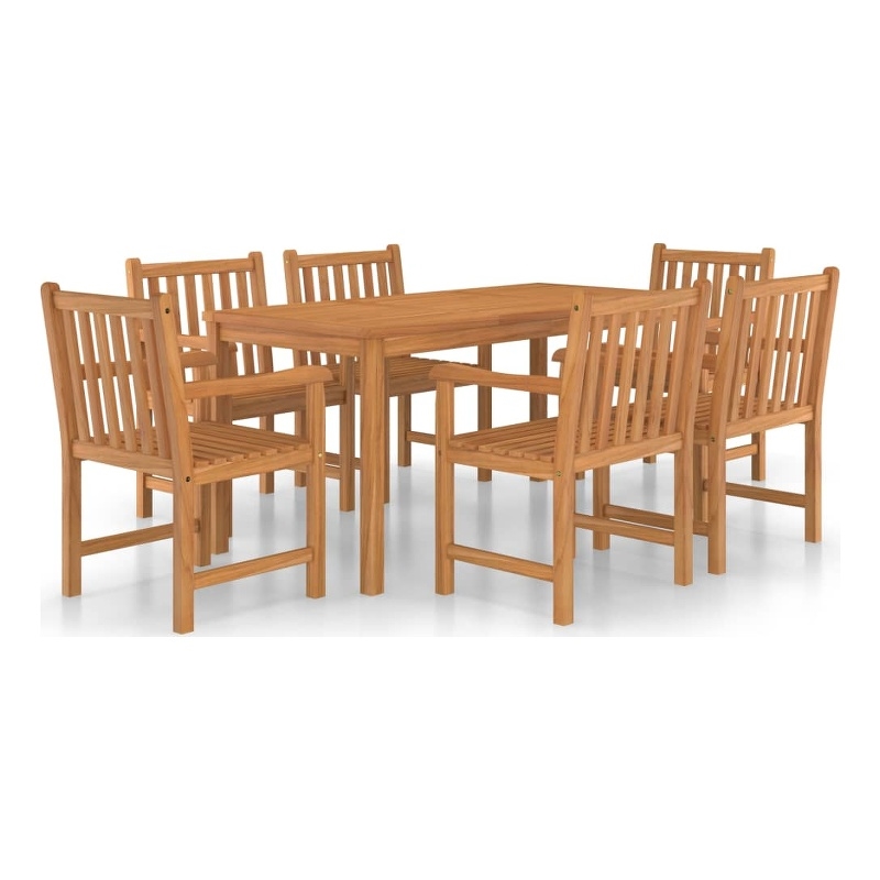 vidaXL Garden Dining Set in Natural Teak
