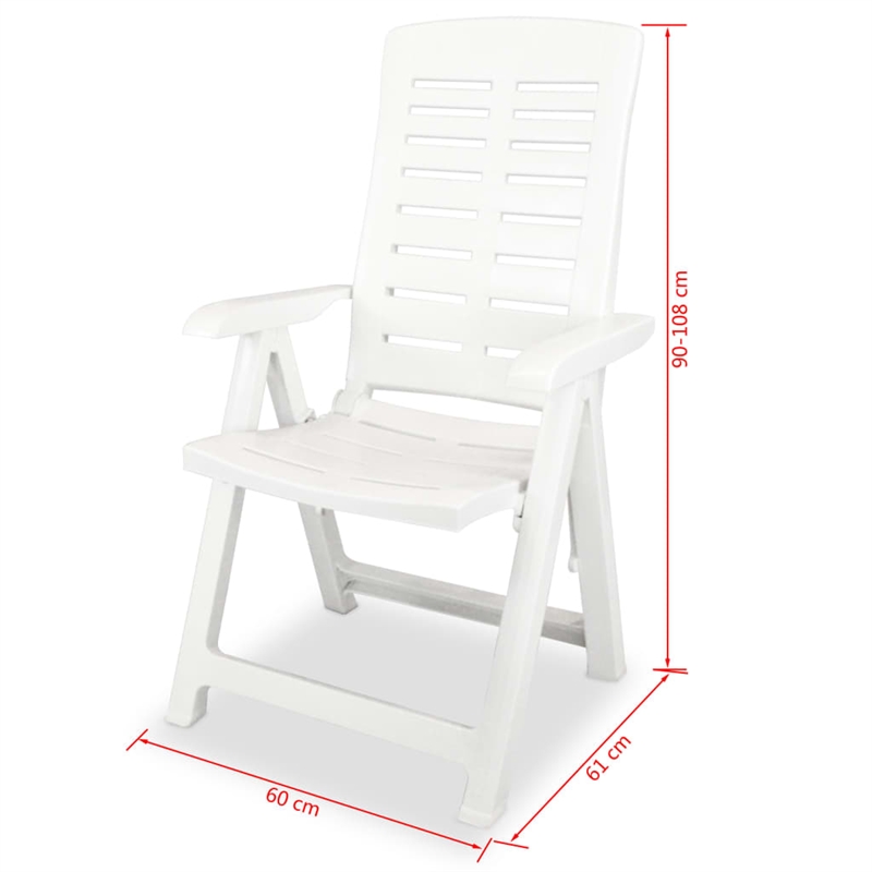 vidaXL Medium Foldable Outdoor Dining Set in White Plastic