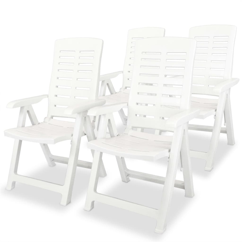 vidaXL Medium Foldable Outdoor Dining Set in White Plastic