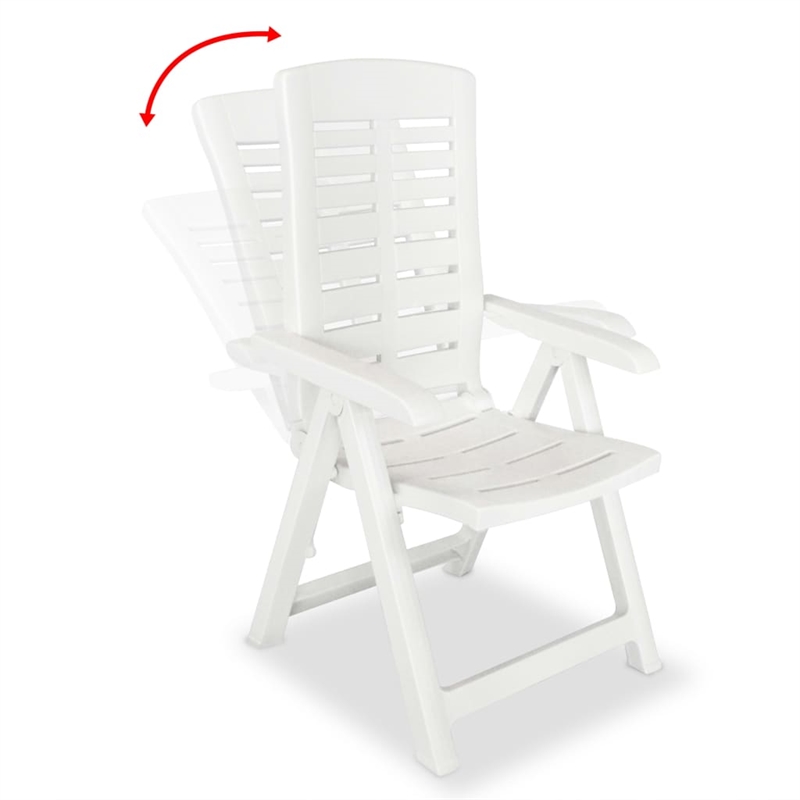 vidaXL Medium Foldable Outdoor Dining Set in White Plastic