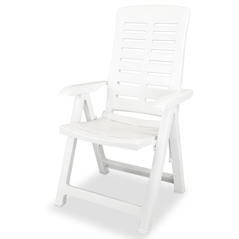 vidaXL Medium Foldable Outdoor Dining Set in White Plastic