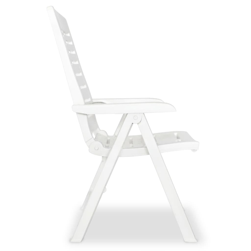 vidaXL Medium Foldable Outdoor Dining Set in White Plastic