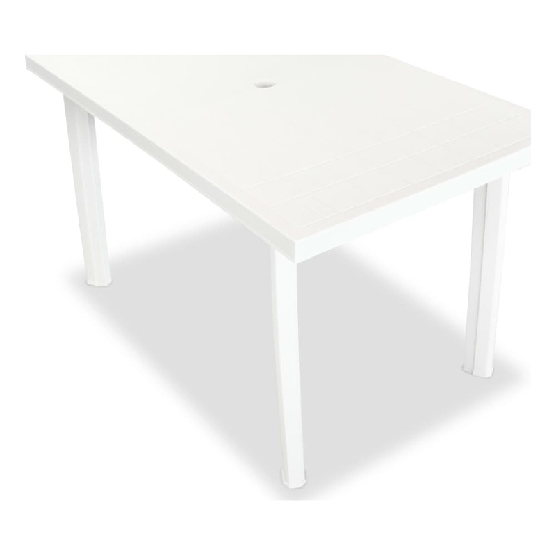 vidaXL Medium Foldable Outdoor Dining Set in White Plastic