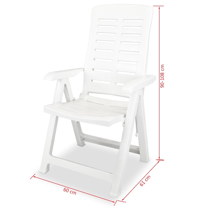 vidaXL White Plastic Foldable Outdoor Dining Set