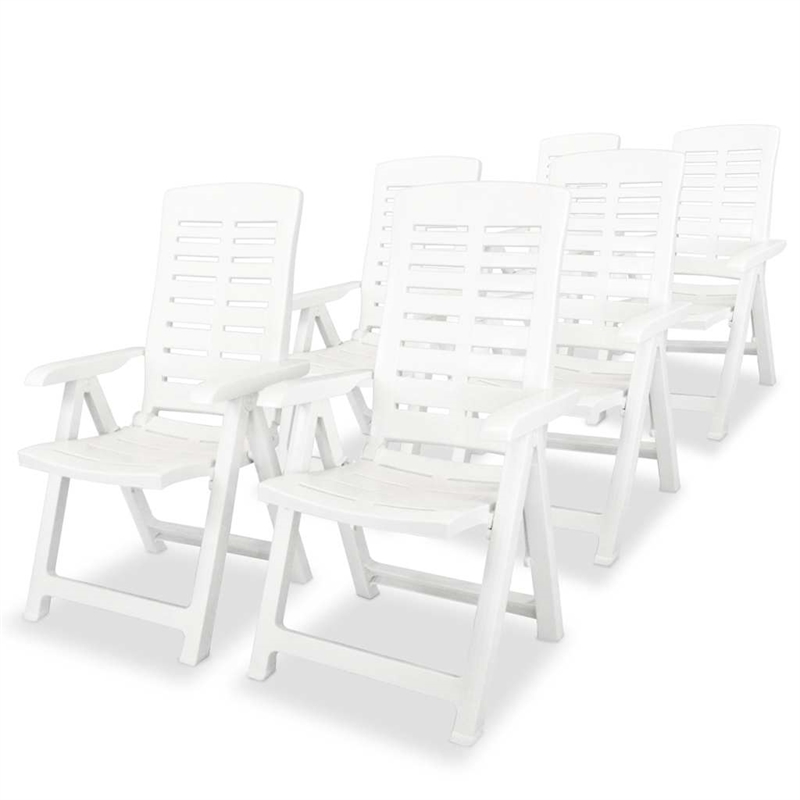 vidaXL White Plastic Foldable Outdoor Dining Set