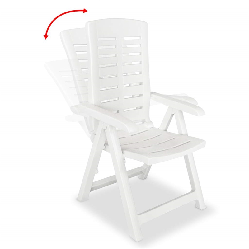 vidaXL White Plastic Foldable Outdoor Dining Set