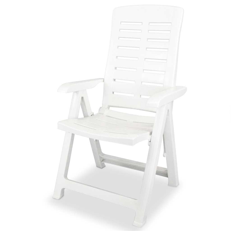 vidaXL White Plastic Foldable Outdoor Dining Set