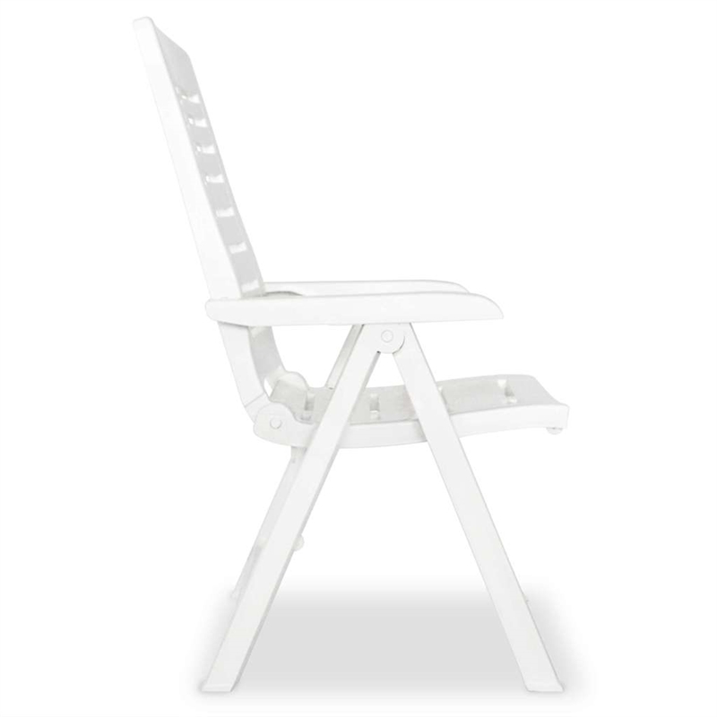 vidaXL White Plastic Foldable Outdoor Dining Set