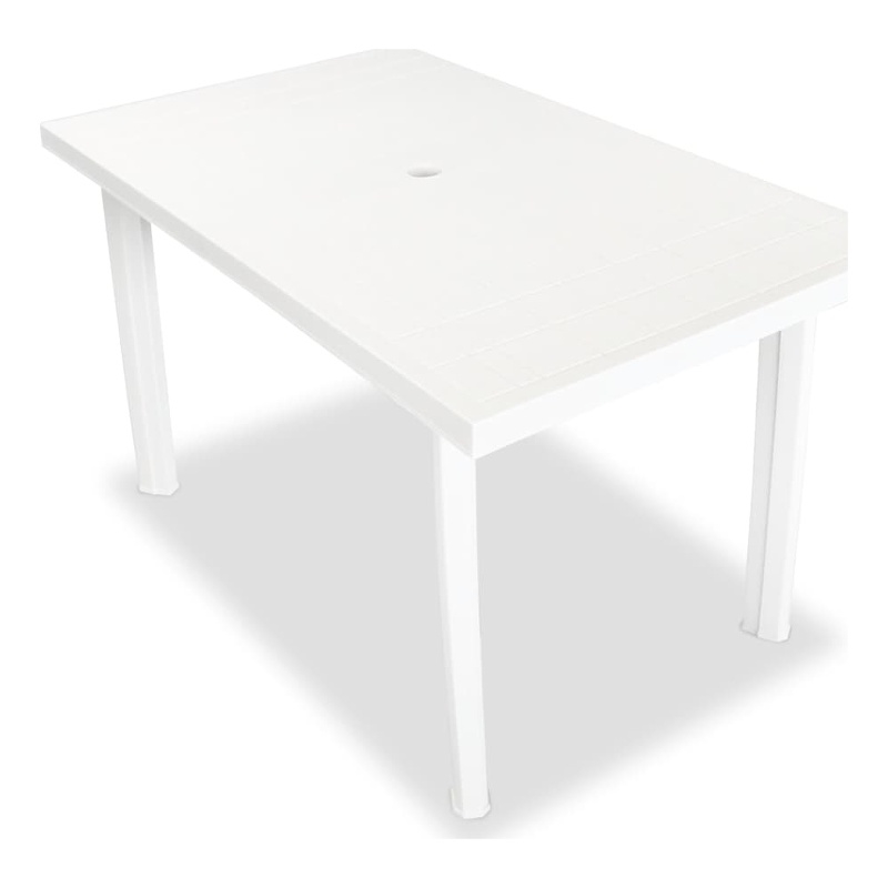 vidaXL White Plastic Foldable Outdoor Dining Set